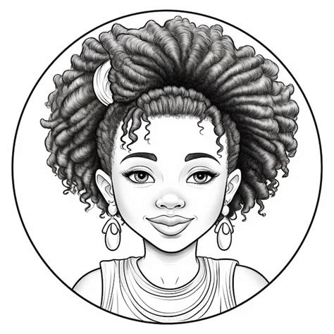 Premium AI Image | a drawing of a woman with curly hair and earrings generative ai