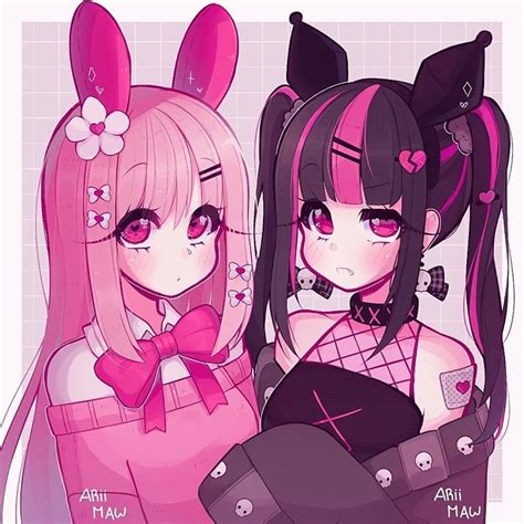 💌 𝕮𝖆𝖙 𝖎𝖓 𝖆 𝖇𝖔𝖝 💌 on Instagram: “My Melody and Kuromi Fanart!!! I was inspired by @toastymilk ...