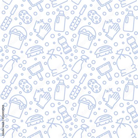 Cleaning, housework icons pattern. Maid service seamless background ...