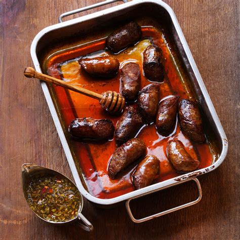 Honeyed Sausages with Soy Dipping Sauce recipe