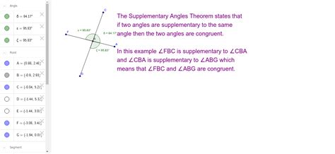 Supplementary Angles Theorem – GeoGebra