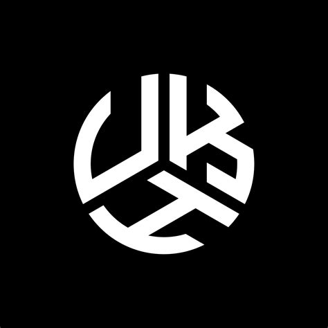 diseño del logotipo de la letra ukh sobre fondo negro. concepto de ...