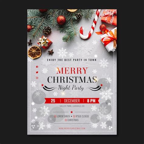 Free Vector | Christmas party poster template