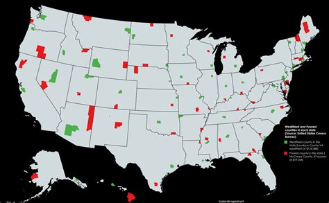 Wealthiest and Poorest counties in each state (Source: United States ...