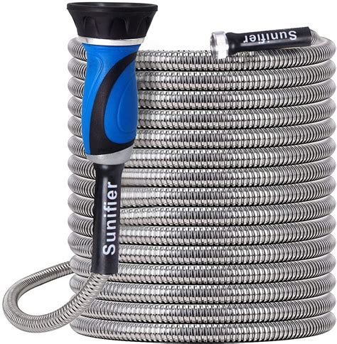 Free Shipping! Metal Garden Hose 100 Ft Flexible Stainless Steel Garden Hose 100 Foot Heavy Duty ...