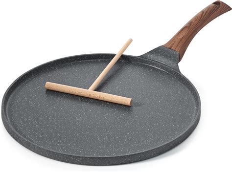 SENSARTE Nonstick Crepe Pan, Swiss Granite Coating Dosa Pan Pancake Flat Skillet Tawa Griddle 10 ...