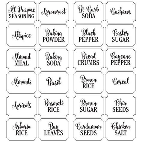 30 Pretty Kitchen or Pantry Labels - Kitty Baby Love