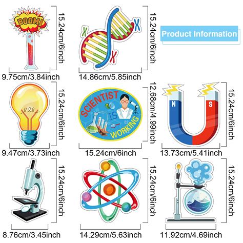 48 Pieces Science Bulletin Board Sets Laminated Science Cutouts Lab ...