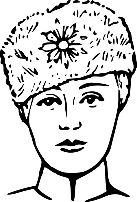 Clipart - Russian Girl with Fur Cap