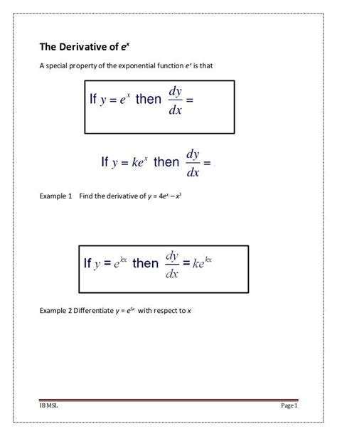 The Derivative of e^x and lnx