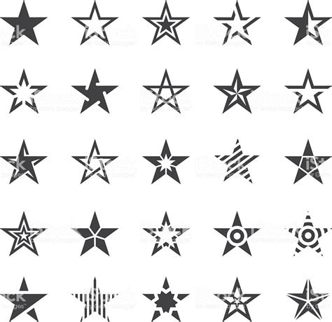 Vector Illustration of Star Shape Icons | Star tattoo designs, Star ...