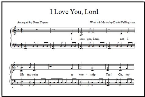 I Love You, Lord: Sheet Music & Easy Tabs for Piano, Voice & Guitar