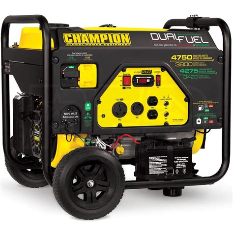 Champion 76533 - 3800 Watt Electric Start Dual Fuel Portable Generator w/ RV Outlet CARB