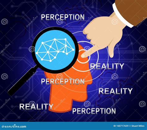 Perception Vs Reality Words Compares Thought or Imagination with Realism - 3d Illustration Stock ...