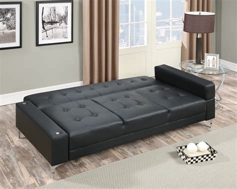 F6830 Black Convertible Sofa Bed by Poundex