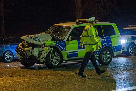 Police car wrecked in two-vehicle smash in Edinburgh