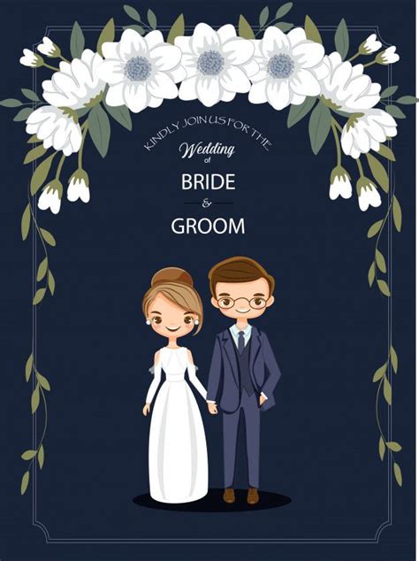 Premium Vector | Cute cartoon couple for wedding invitations card | Indian wedding invitation ...