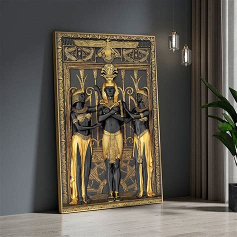 Black Golden Ancient Egyptian Art Prints 3D Posters Pharaoh - Etsy