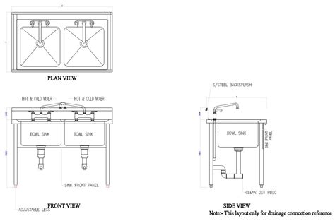 Kitchen Sink Design With plan elevation and texting PDF File Free ...