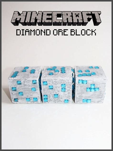 Minecraft Inspired Diamond Ore Block | Etsy | Minecraft blocks ...