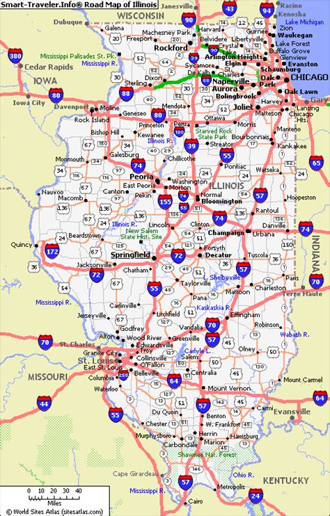 State Of Illinois Road Map - Valley Zip Code Map