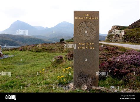 Mackay Country sign in Sutherland, Scotland Stock Photo, Royalty Free ...