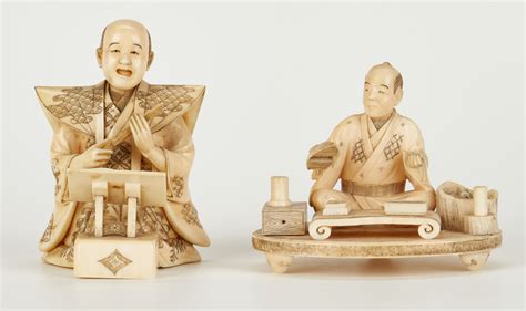 Lot 990: 6 Japanese Carved Okimono Figurals | Case Auctions