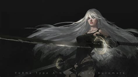 Wallpaper : A2 Nier Automata, Nier Automata, video games, sword, white ...