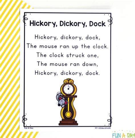 Free Hickory Dickory Dock Printable Sequencing Cards - Fun-A-Day!