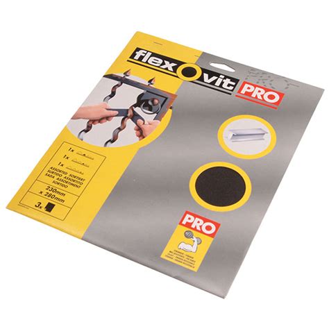 Flexovit Emery Cloth Sanding Sheets 230 x 280mm, Packs of 25 | Rapid Online