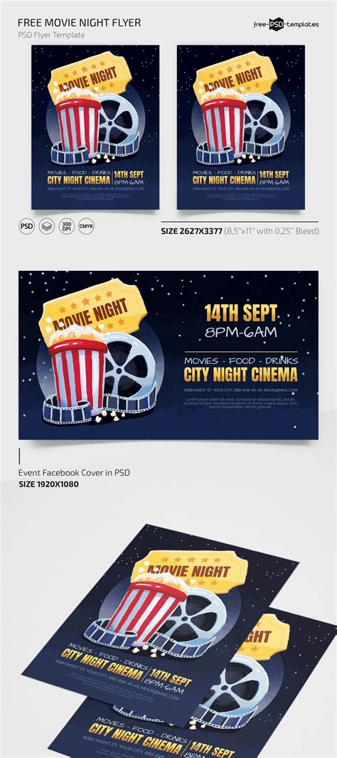 Movie Night Flyer Templates Free Premium Psd Ai Eps V - vrogue.co