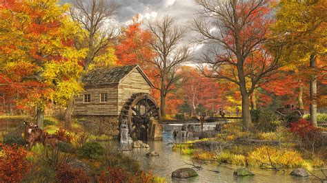 The Old Mill At Pheasant Creek Road Painting by Randy Earles