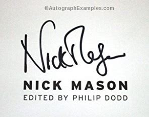 Nick Mason Autographs and Autograph Examples - Pink Floyd