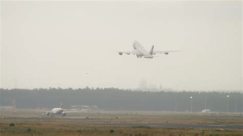 Lufthansa Boeing 747 taking off from Frankfurt. 8202292 Stock Video at ...