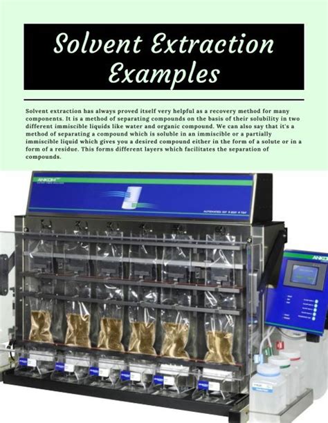 Solvent Extraction Examples