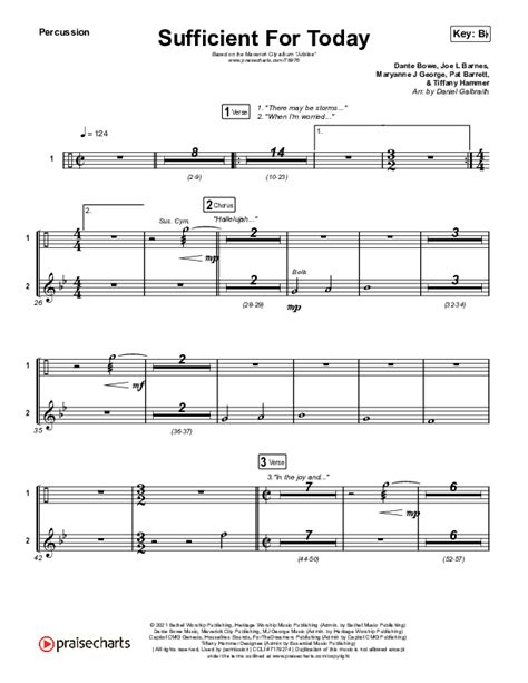 Sufficient For Today Percussion Sheet Music PDF (Maverick City Music) - PraiseCharts