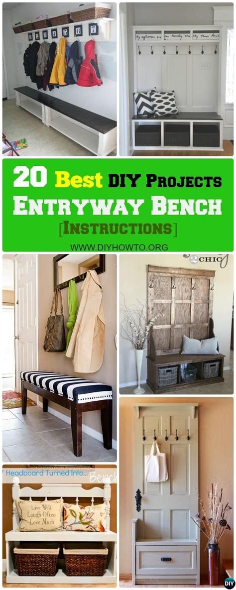 20 Best #Entryway Bench DIY Ideas Projects [Instructions] - New & Repurposed via @diyhowto # ...