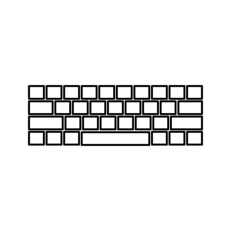 black and white computer keyboard isolated icon on white background ...