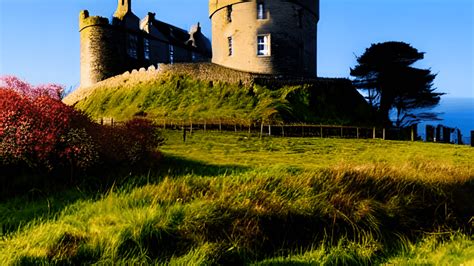 Oban Scotland Tower or Castle on Steep Hill Overlooking Placid ...