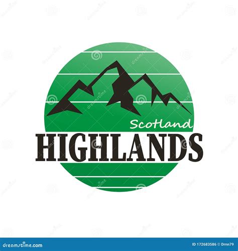 Scotland Highlands Written Inside the Logo Badge Stock Vector ...