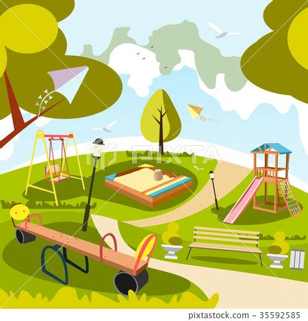 Park and playground cartoon - Stock Illustration [35592585] - PIXTA