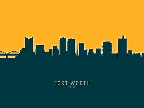 Fort Worth Texas Skyline Digital Art by Michael Tompsett - Fine Art America