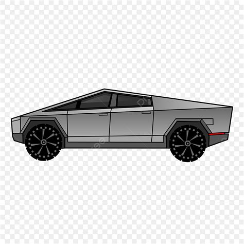 รูปCybertruck Tesla Model Electric Car Vector Flat Design PNG , ไซเบอร์ ...