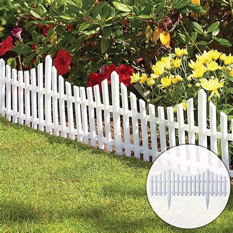 Amazon.com : Set of 4 White Plastic Garden Fence Borders - Perfect for ...