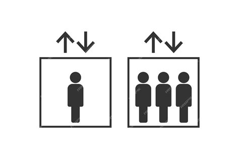 Aufzug mit Personensymbol Symbol für Transportabbildung Aufzugsvektor ...