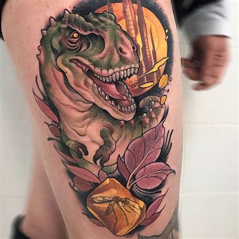 T-Rex by @oash_tattoo at @lacosanostratattoo in Parla Spain. #dinosaur #trex #tyrannosaurusrex # ...