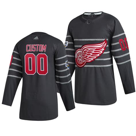 Men's 2020 NHL All-Star Game Detroit Red Wings Custom Authentic adidas Gray Jersey