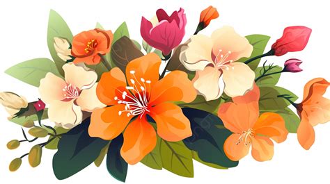Graphic Showing Orange And White Flowers Background, Picture Of Flowers Clipart Background Image ...