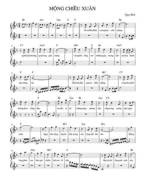 MỘNG CHIỀU XUÂN Sheet music for Piano (Solo) | Musescore.com