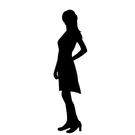 Premium Vector | Vector isolated silhouette girl standing posing icon